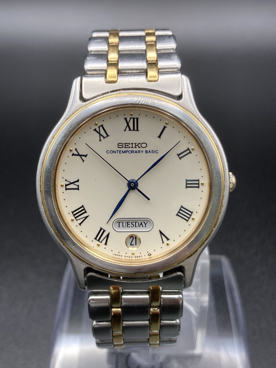 Exc+5] SEIKO 5H23-6B90 Mens Vintage Watch Contemporary Basic 