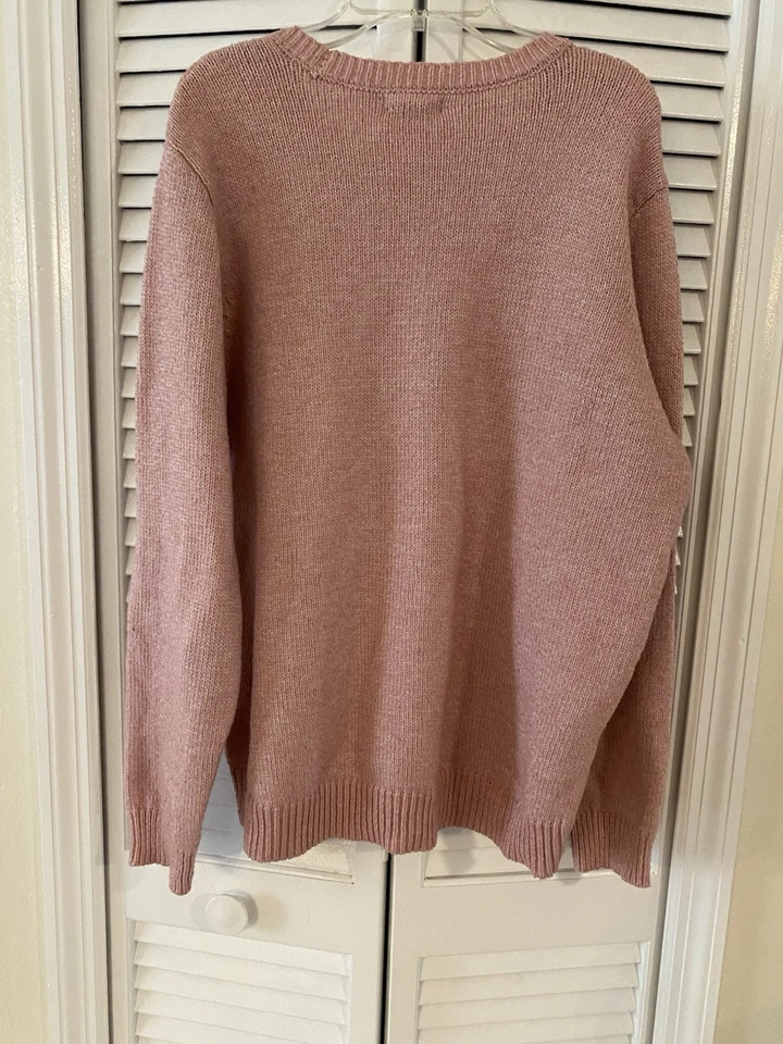Croft & Barrow женщин длинным рукавом розовый пуловер свитер Sz XXL вязаный уютный осени - Изображение 2 из 4