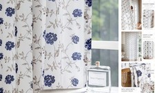 Floral Sheer Curtains 84 Inches Long 2 Panels for 52"W x 84"L Pack of 2 Blue
