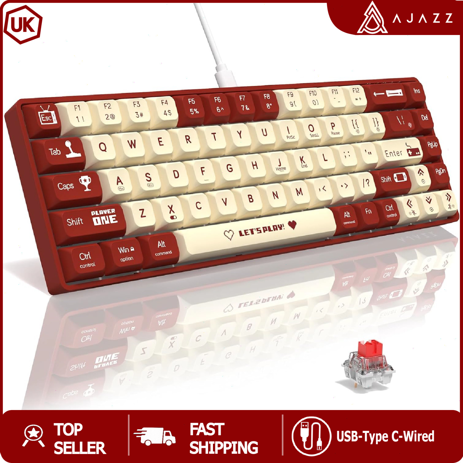 ATTACK SHARK x AJAZZ AK680 65% Wired Hotswap Mechanical Keyboard EVA Sandwich
