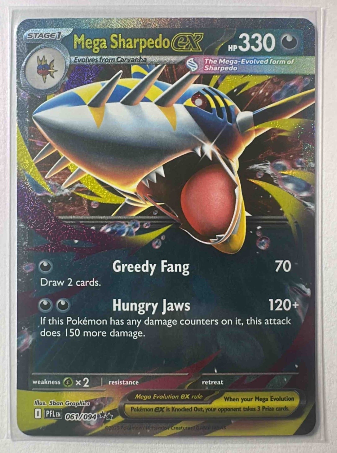 2025 Pokemon Phantasmal Flames Mega Sharpedo ex #061/094 Double Rare