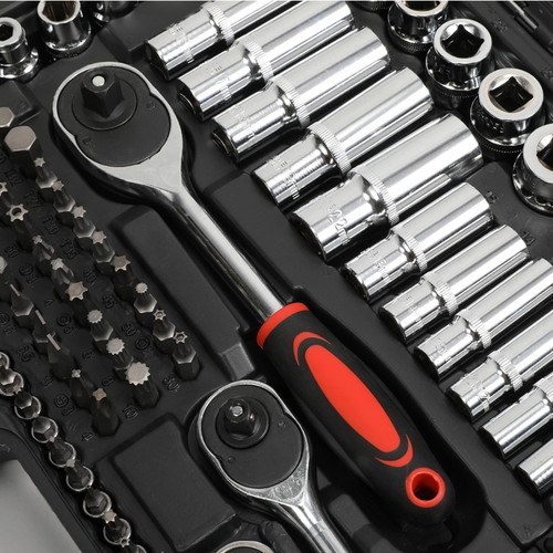 216Pcs Ratchet Spanner Socket Set 1/2" & 1/4" & 3/8" Car Repair Tool Kit Toolbox - Picture 15 of 21