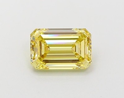 6x4mm Emerald Yellow color Lab grown Diamond IF Clarity GIE Certified Gemstone