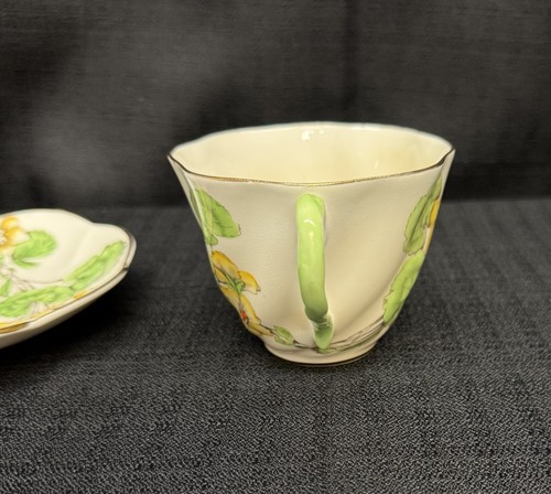 Salisbury Geranium Yellow Floral Tea Cup and Saucer Fine Bone China, England - Picture 3 of 10
