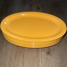 Acopa Melamine Oval Plate Platters Set of 8 Sunshine Yellow 13x8.5” New