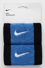 Nike Swoosh Doublewide Wristbands Star Blue/White/Black