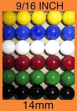 30 Solid Color Replacement Marbles Chinese Aggravation Dirty Game 14mm GLASS