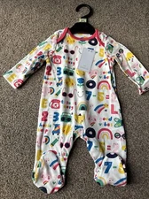 Mothercare All Over Print Sleepsuit Up To 1 Month Bright Retro