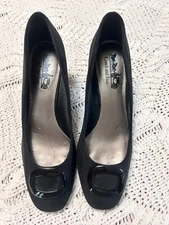 Coach and Four Classic Black Heel Pumps Size 9 Slip On
