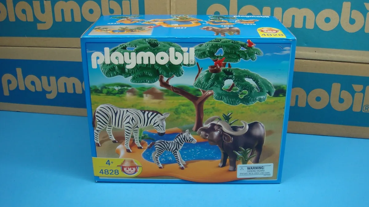 Patriotisk Også Formindske Playmobil 4828 safari Buffalo series Zebra river Animals zoo | eBay