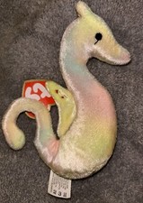 Retired McDonald's TY Teenie Beanie Baby Toy 2000 Neon the Seahorse 13 NWOT 