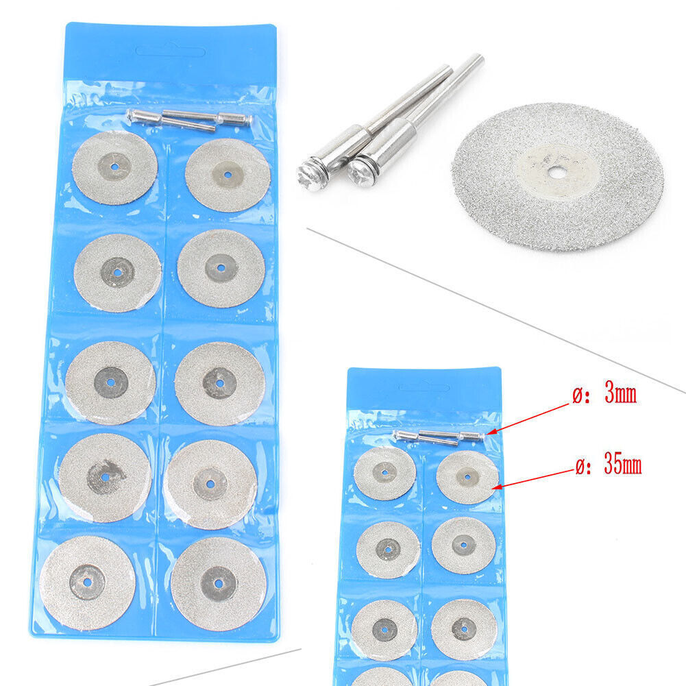 10PCS 35mm Diamond Cutting Wheel Disc Cut-off Stone Metal Rotary Cutter Tool