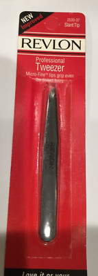 Revlon Prof tweezer slant tip Micro-fine tips TWEEZERS 2530-37 MADE IN USA NEW