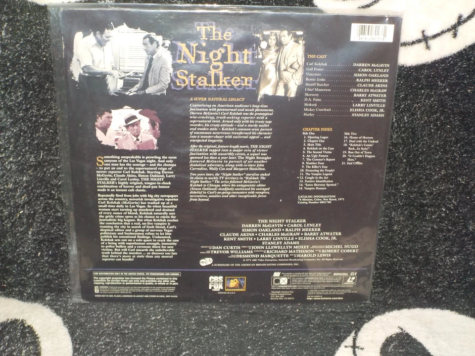 The Night Stalker Laserdisc LD Darren McGavin Carol Lynley Free Ship $50 Foto 2 de 2