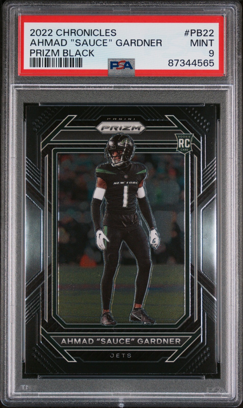 2022 Panini Chronicles - Prizm Black Silver #PB-22 Ahmad Gardner (RC) PSA 9