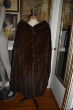 long red brown mink fur cape cloak