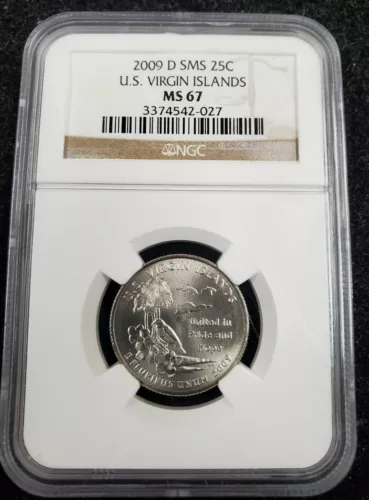 2009-D 25c SMS U.S. Virgin Islands Quarter-NGC MS67 