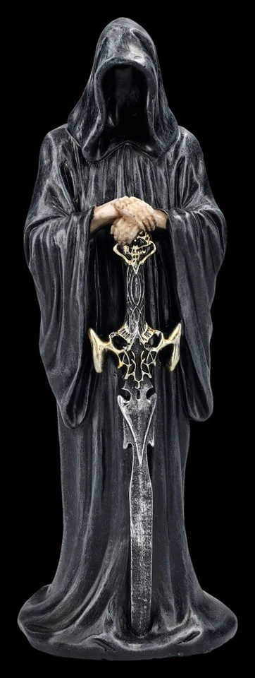 FIGUREN SHOP GMBH Figura Grim Reaper con Espada - Decoración Gótica Figura Decorativa 27cm