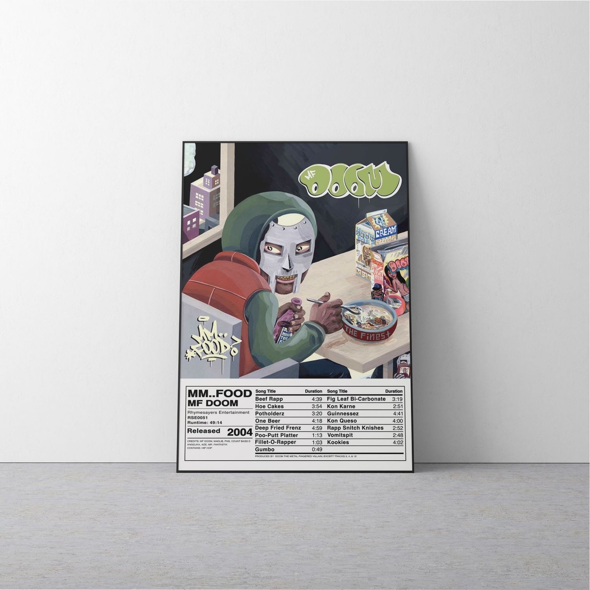 MF DOOM MMFOOD Poster | Rap Nutrition Facts Wall Art | eBay