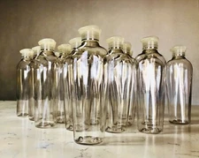 18- 8 oz Clear Cosmetic Plastic Bottles w/ Beautiful Silver Flip Top!