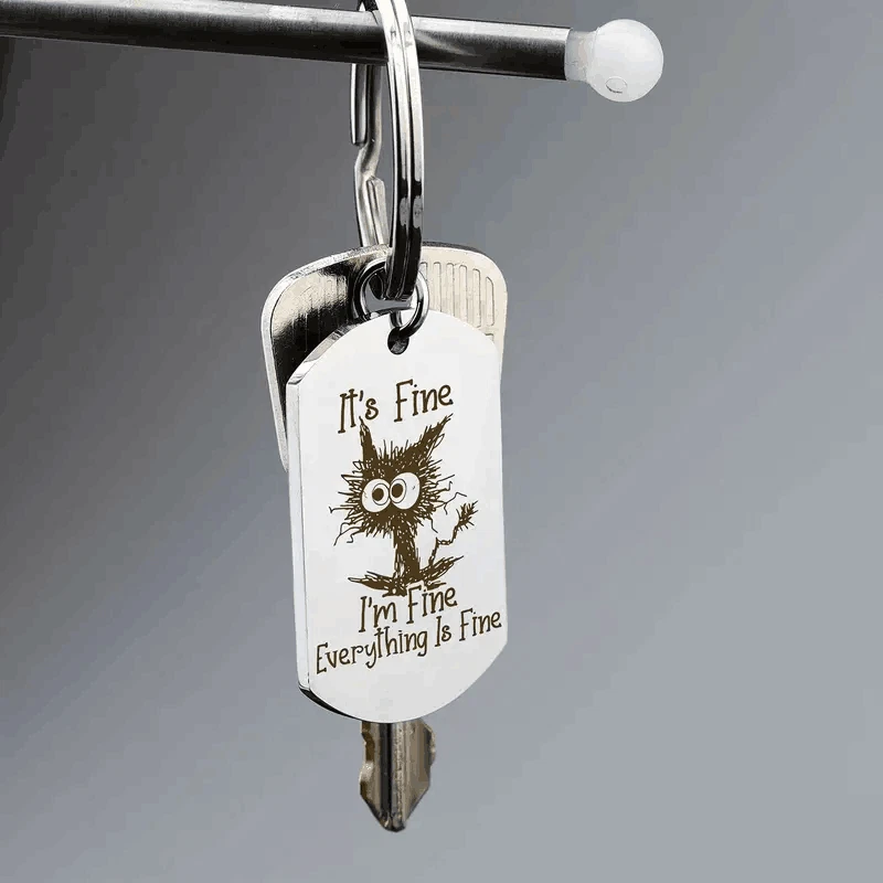 Lindo Llavero Gato Dibujos Animados Acero Inoxidable Animal Emo Llavero Anillo Bolsa Regalo Nuevo Foto 4 de 4