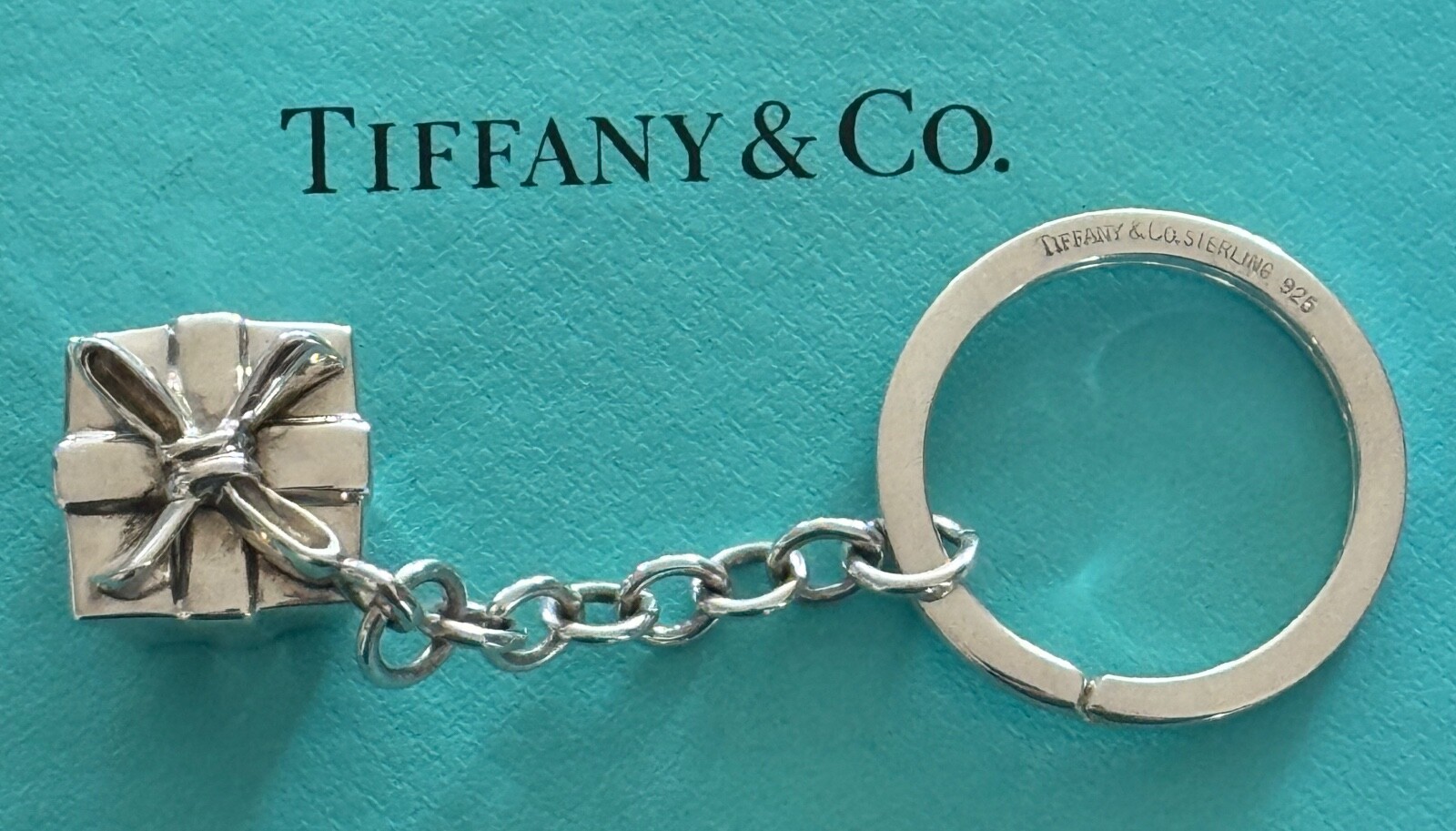 Tiffany & Co  Bow Box Keyring Keychain Sterling Silver  925