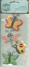 Butterfly Butterflies Orange Pink Green Yellow Paper Bliss stickers Scrapbook