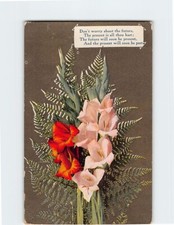 Postcard Greeting Card with Poem and Flowers Art Print