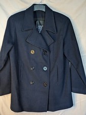 J. Percy Warm Winter Coat Jacket Wool Womens Size 12 Navy RN 73209 Made in USA