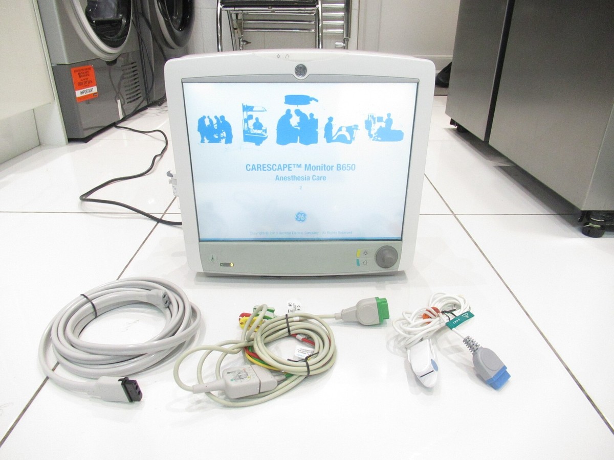 GE CARESCAPE B650 PATIENT ANESTHESIA CARE MONITOR E-CAIOV+E-PSMPW CO2  MODULES
