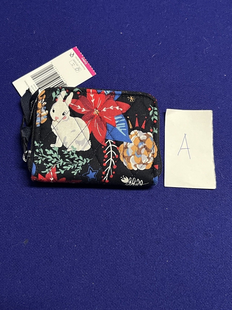 Vera Bradley Christmas RFID Petite Zip-Around Wallet Winter Forest