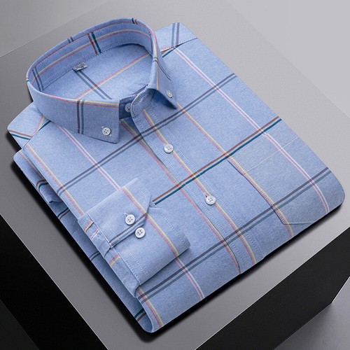 Mens Dress Oxford Shirts Formal Business Long Sleeves Cotton Casual Shirts Tops - Picture 6 of 15
