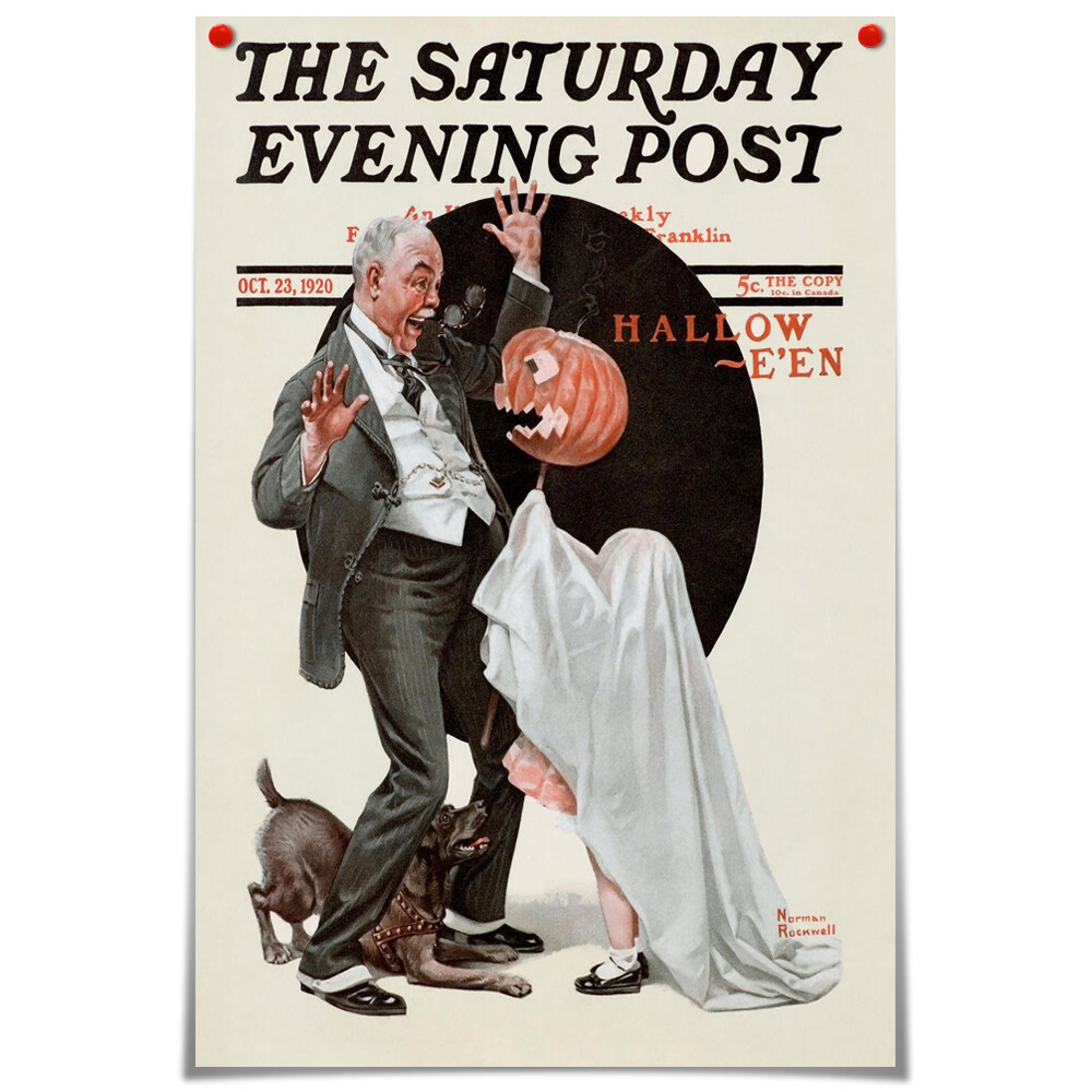 Canvas Art Print Painting Norman Rockwell Halloween Home Wall Decor