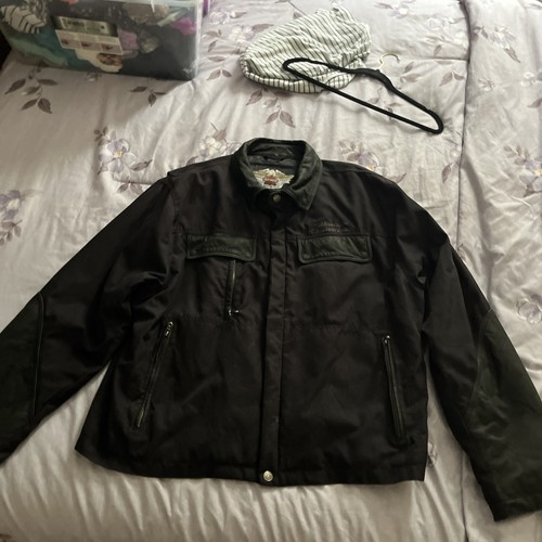 Harley-Davidson Canvas Leather Jacket Men's XXL 2005 97412-06VM Biker - Picture 10 of 13