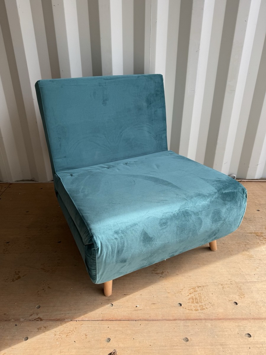 Habitat Roma Single Compact Fabric Chairbed Teal UK