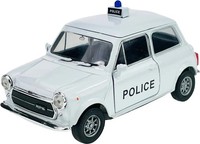 Mini Cooper 1300 Police Welly MaßStab:1:34 Metall-Kunststoff Modellauto Weiß