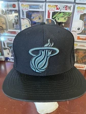 Miami Head Mitchell And Ness Snapback Hat / Cap - Black 