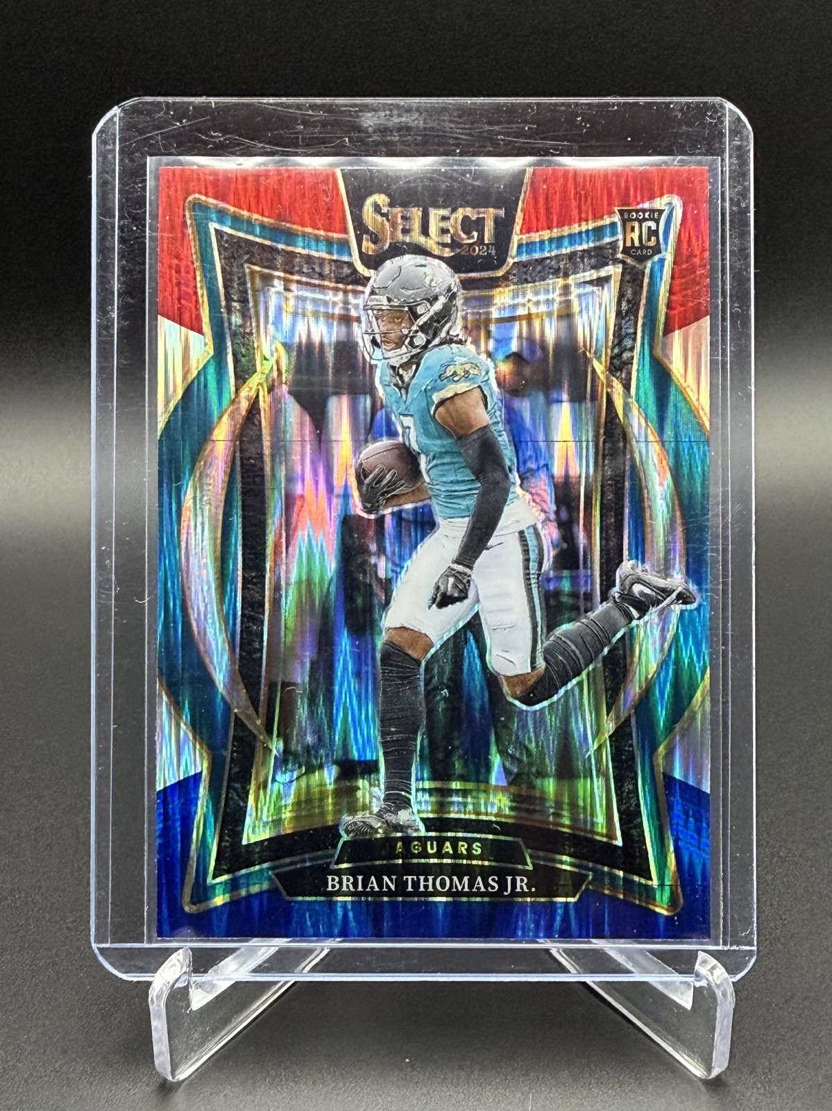 2024 Panini Select - Concourse Brian Thomas Jr. #91 Red & Blue Shock Prizm (RC)