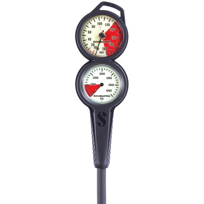 SCUBAPRO 2-Gauge Inline Diving Console with Pressure Gauge