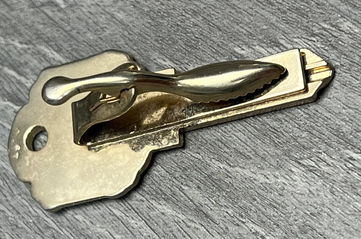 Vintage Souvenir Key Tie Clip Our Home Is Our Castle Realtor Collectible View 5