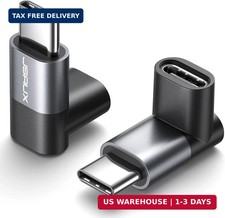 90 Degree USB C to USB C Adapter 2-Pack, 100W 40Gbps Data Transfer Right Angle T