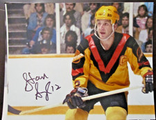 STAN SMYL SIGNED 8x10 MATTE PHOTO VANCOUVER CANUCKS  (A)