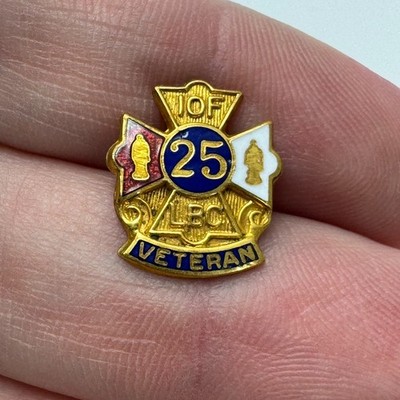Vintage Independent Order of Foresters IOF LBC 25 Year Veteran Pin 1/10 10k LBC