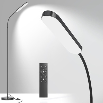 Floor Lamp, LED Floor Lamp with Remote Control Foot Switch for Living Room, Step