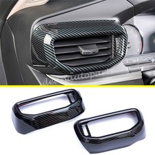 Carbon Fiber Dashboard Side Air Vent Cover Surrounds For 2020-2024 Ford Explore