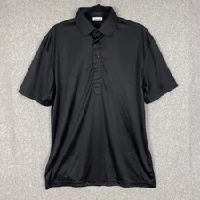 Collars & Co Shirt Mens Size L Black Dress Collar Polo Short Sleeve
