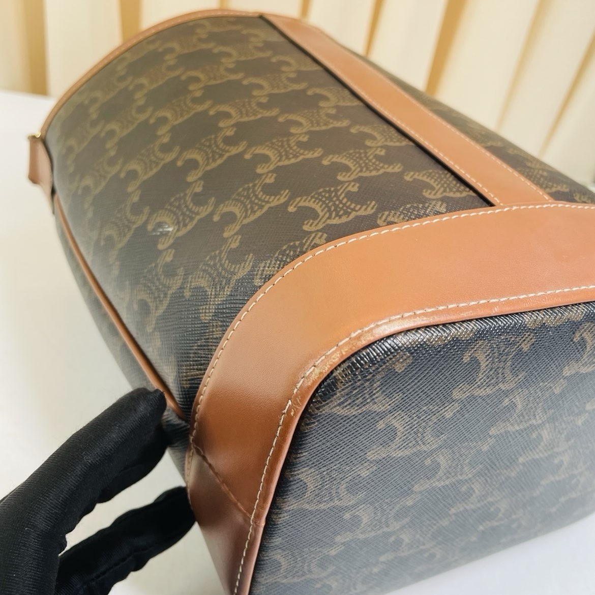 Authentic Celine Triomphe Monogram Bucket Bag – B… - image 16