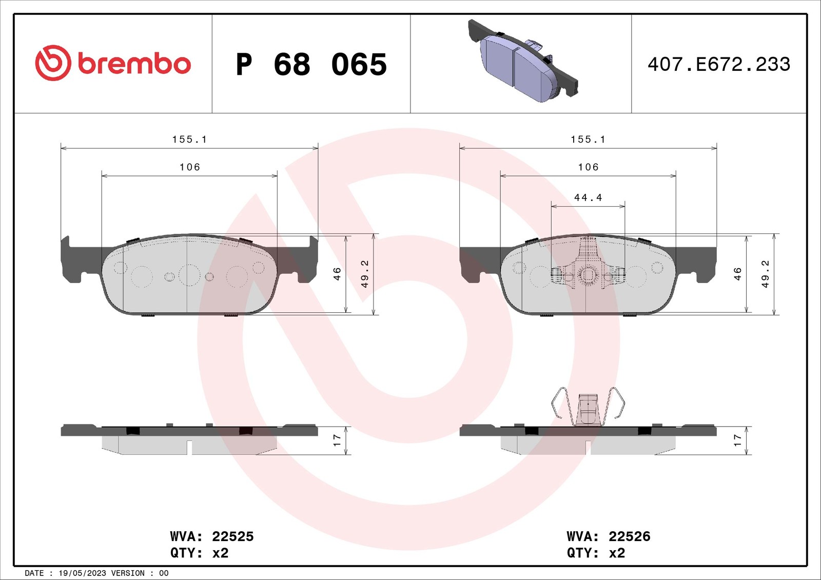Brembo Bremsbelagsatz P 68 065, Vorne - Bild 5