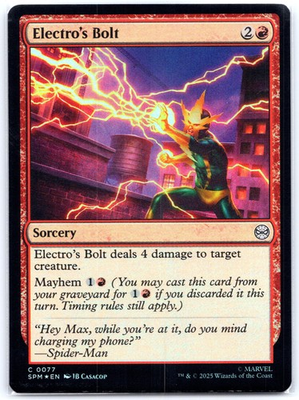 #ad #ad Electro#x27;s Bolt Marvel#x27;s Spider Man 77 NM MTG Magic ShipNow Foil $5.00