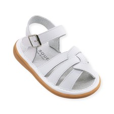 Emma White Toddler Squeaky Sandal